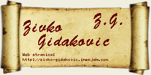 Živko Gidaković vizit kartica